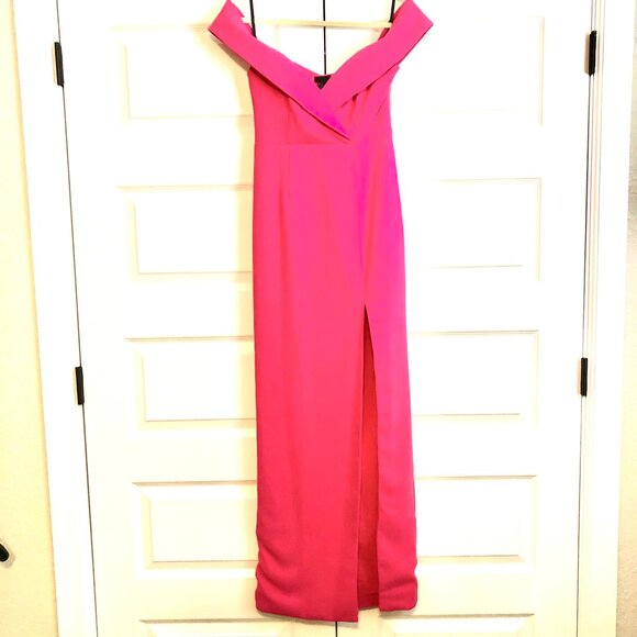 NWT REVOLVE x NBD Paris Samuel Gown Off Shoulders Fuchsia Pink XS MSRP $270 - Picture 4 of 7